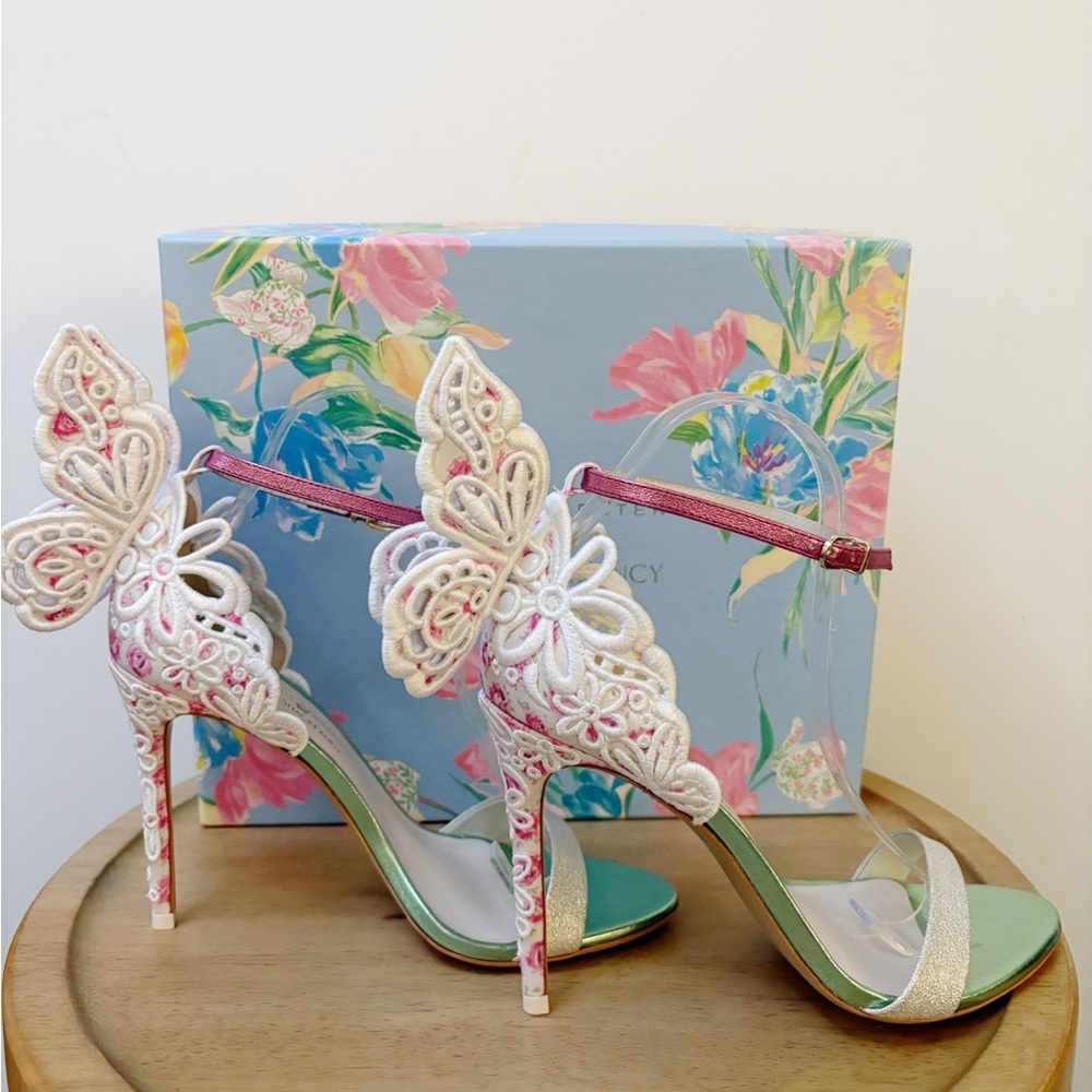 New Sophia Webster x LoveShackFancy Chiara Butterfly Heels - Picture 11 of 13